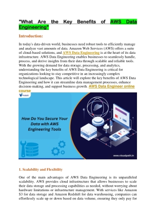 AWS Data Engineer certification - AWS Data Engineering Training in Bangalore