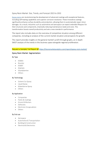 Epoxy Resin Market  Size, Trends, and Forecast 2023 to 2032