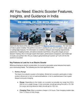 All You Need_ Electric Scooter Features, Insights, and Guidance in India (1)