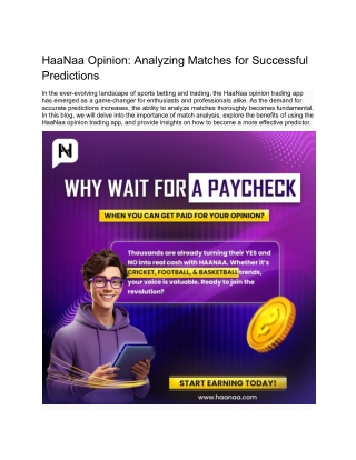 HaaNaa Opinion_ Analyzing Matches for Successful Predictions