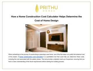 How a Home Construction Cost Calculator Helps Determine the Cost of Home Design