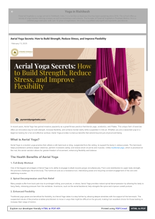 Unveiling Aerial Yoga A Comprehensive Guide to Health and Wellness