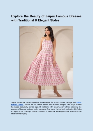 Explore the Beauty of Jaipur Famous Dresses with Traditional & Elegant Styles