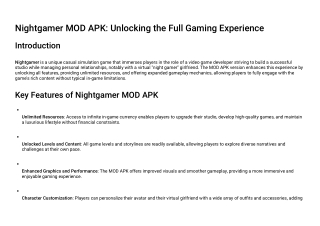 Nightgamer MOD APK: Unlocking the Full Gaming Experience