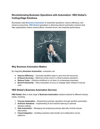 Revolutionizing Business Operations with Automation_ VBS Global’s Cutting-Edge Solutions
