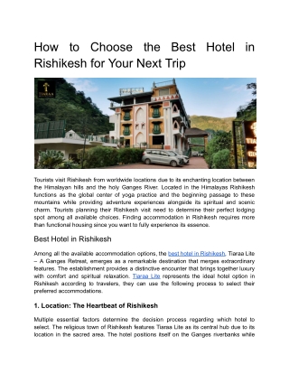 Best Hotel in Rishikesh for a Perfect Family Stay