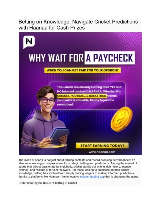 Betting on Knowledge_ Navigate Cricket Predictions with Haanaa for Cash Prizes