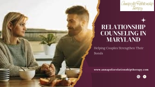 Relationship Counseling in Maryland to Improve Communication