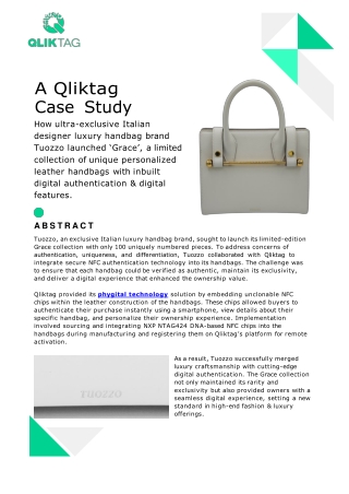 A Qliktag Case Study - Tuozzo Luxury Italian Designer Handbags