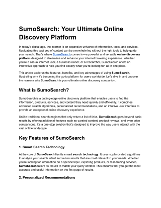 SumoSearch_ Your Ultimate Online Discovery Platform