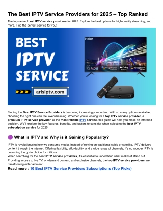 The Best IPTV Service Providers for 2025 – Top Ranked
