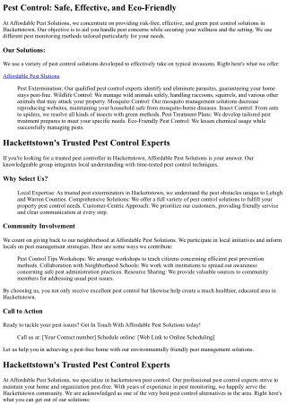 Pest Control Hackettstown