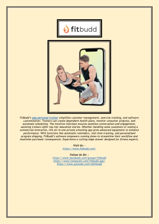Powerful App for Personal Trainers | FitBudd Personal Training Software