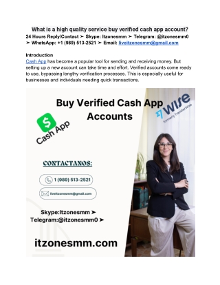 What is a high quality service buy verified cash app account_
