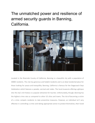 The unmatched power and resilience of armed security guards in Banning, California