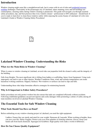 Lakeland’s Guide to Window Cleaning Safety Procedures.