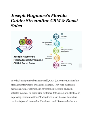 Master CRM with Joseph Haymore’s Expert Insights
