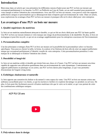 Les raisons d'opter pour une PLV en bois sur mesure qui correspond parfaitement
