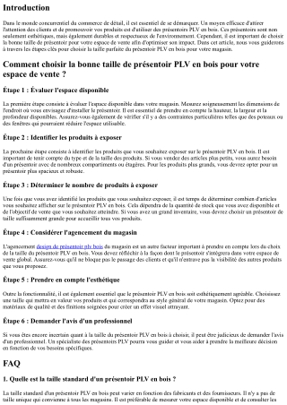 Comment choisir la bonne taille de présentoir PLV en bois pour votre espace de v