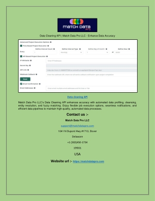 Data Cleaning API | Match Data Pro LLC - Enhance Data Accuracy