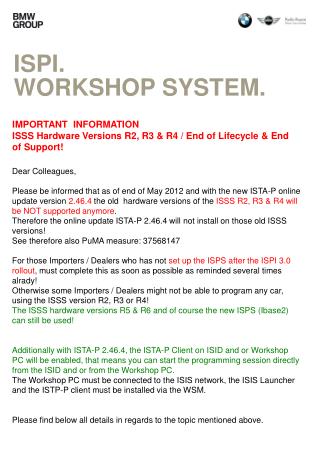 ISPI. Workshop system.