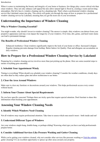 How to Prepare for a Professional Window Cleaning Service by Lakeland