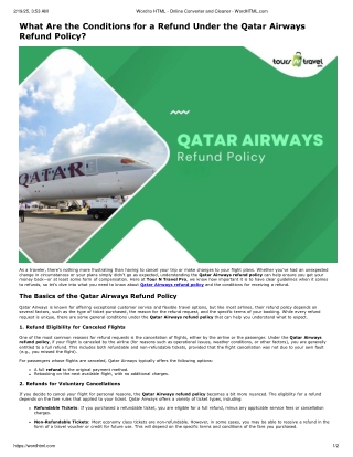 What are the conditions for a refund under the Qatar Airways refund policy?