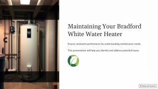 How do I know if my Bradford White water heater needs maintenance?