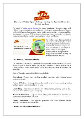 Online Sports Betting