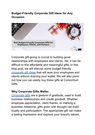 Budget-Friendly Corporate Gift Ideas for Any Occasion