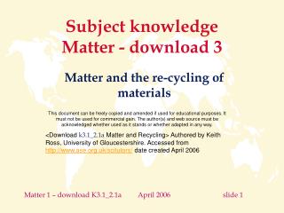 Subject knowledge Matter - download 3