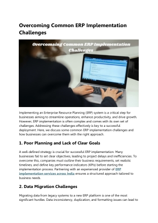 Overcoming Common ERP Implementation Challenges