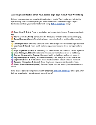 Astrology and Health_ What Your Zodiac Sign Says About Your Well-Being