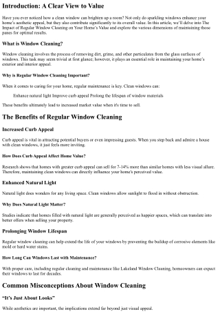 The Impact of Regular Window Cleaning on Your Home’s Value