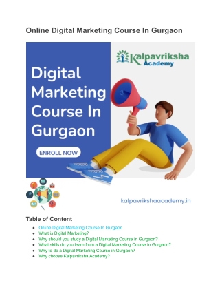 How to Choose the Right Digital Marketing Course in Gurgaon?