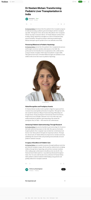 Dr Neelam Mohan: Transforming Pediatric Liver Transplantation in India