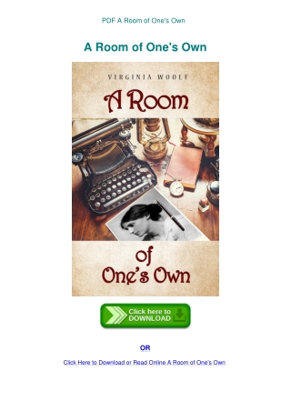 PDF A Room of One's Own