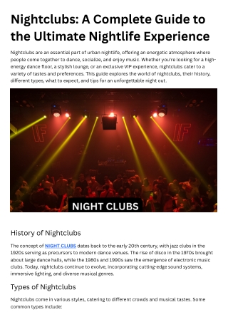 Nightclubs A Complete Guide to the Ultimate Nightlife Experience