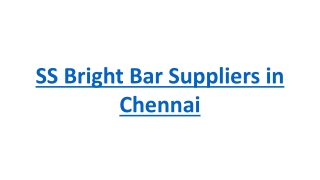 SS Bright Bar Suppliers in Chennai