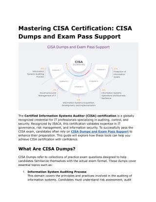 Mastering CISA Certification: CISA Dumps and Exam Pass Support