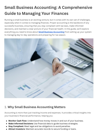 Small Business Accounting A Comprehensive Guide to Managing Your Finances