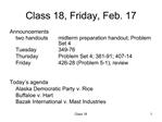 Class 18, Friday, Feb. 17