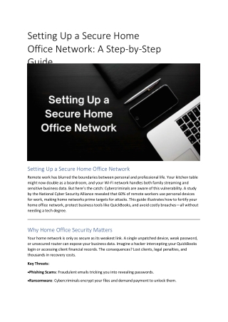 Setting Up a Secure Home Office Network: A Step-by-Step Guide