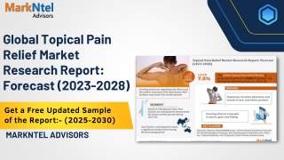 Topical Pain Relief Market Segment, Companies, Trend & Growth Analysis 2023-28