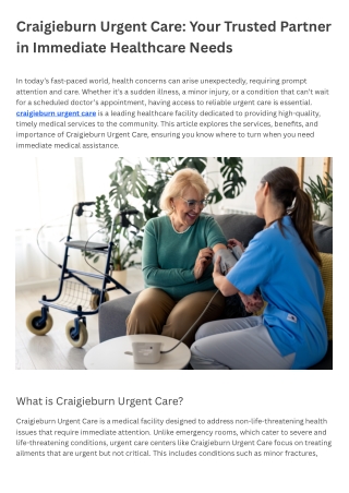 Craigieburn Urgent Care Your Trusted Partner in Immediate Healthcare Needs