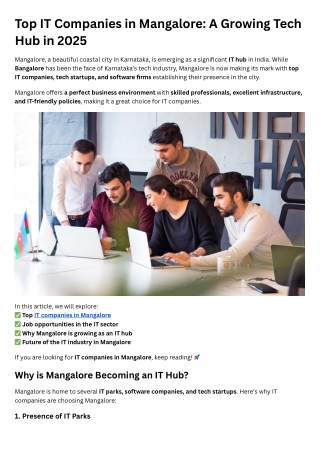 IT Companies in Mangalore