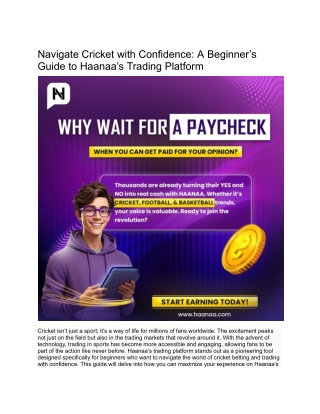 Navigate Cricket with Confidence_ A Beginner’s Guide to Haanaa’s Trading Platform