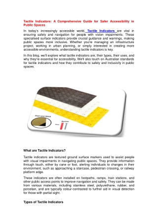 Tactile Indicators
