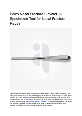 Boies Nasal Fracture Elevator