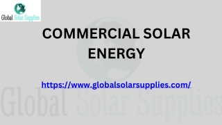 Commercial Solar Energy Solutions - Global Solar Supplies